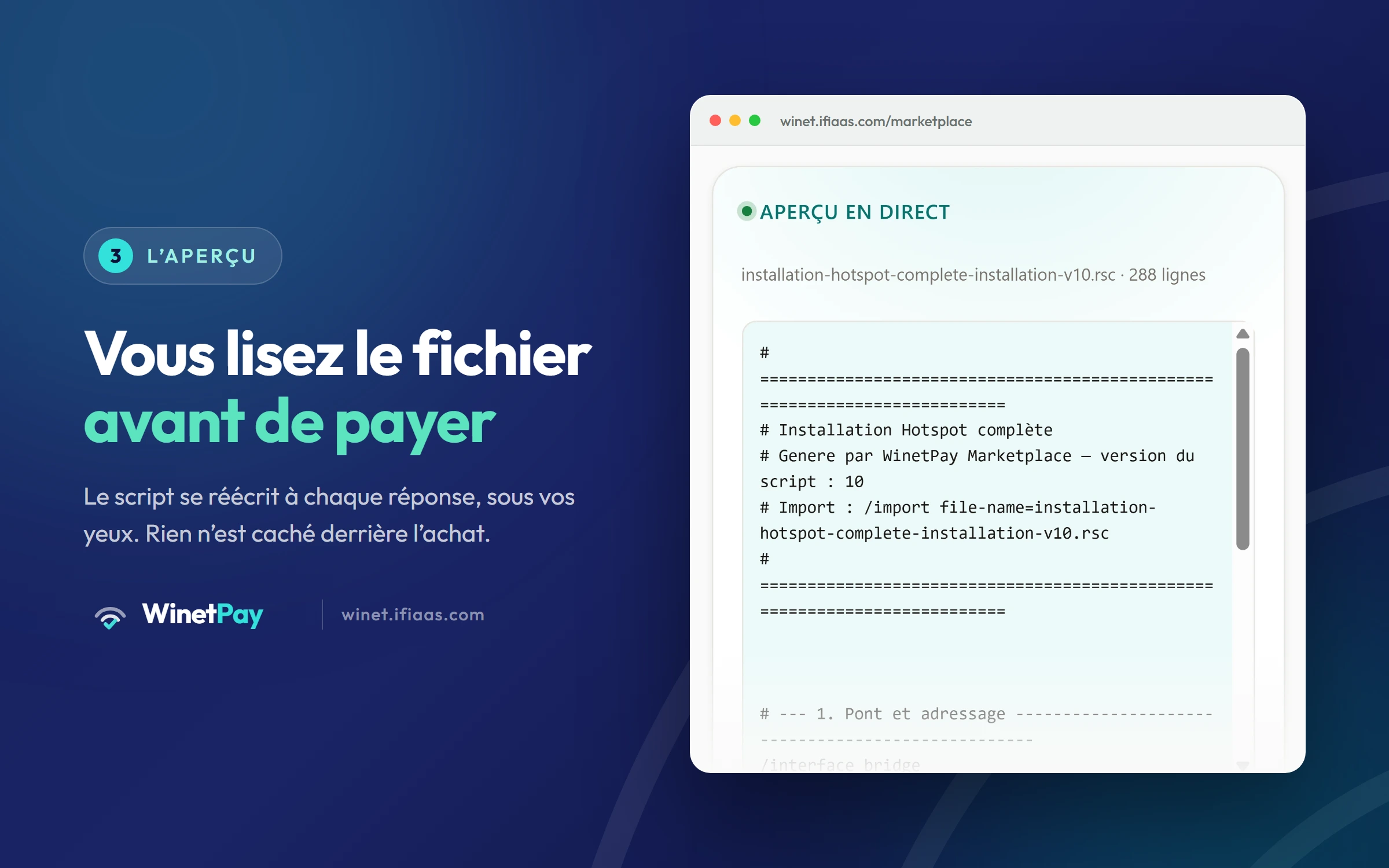 L’aperçu du fichier, en direct