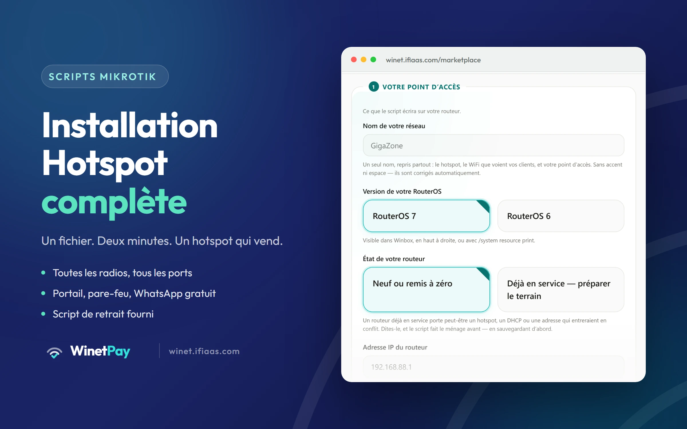 Installation Hotspot complète